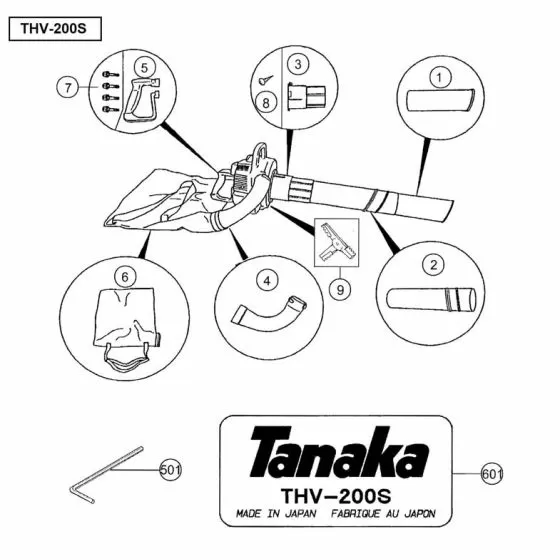 Tanaka THV-200S Spare Parts List