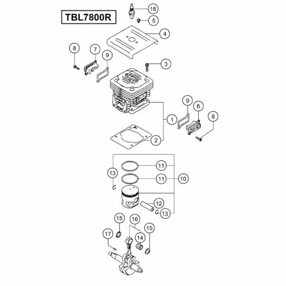Tanaka TBL7800R Spare Parts List