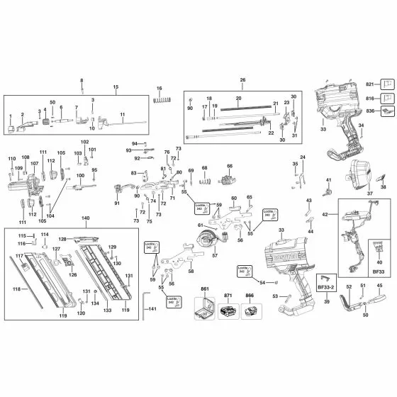 Bostitch BF33-E Spare Parts List