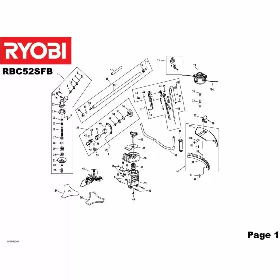 Ryobi RBC52FSB CYLINDER 5131034354 Spare Part Type: 5133001877