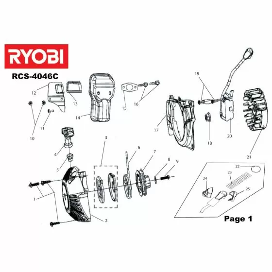 Ryobi RCS4046C SCREW Item discontinued Spare Part 