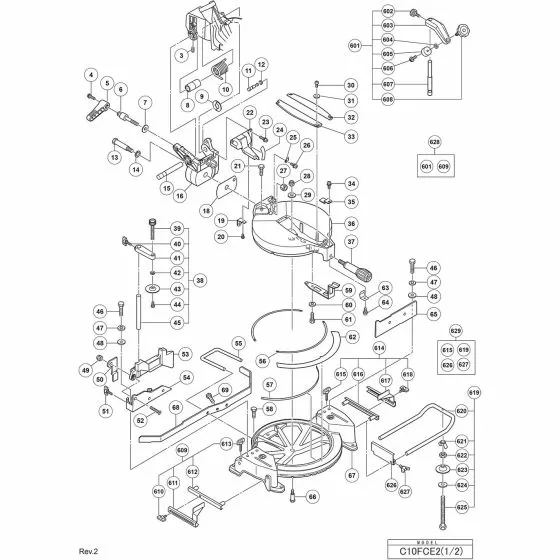 Hitachi C10FCE2 Spare Parts List 