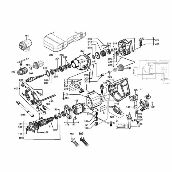 Milwaukee DD2-160XE 240V Spare Parts List