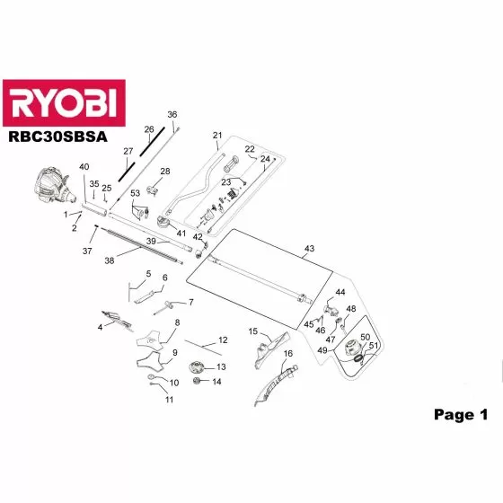 Ryobi RBC30SBSA COVER 5131000740 Spare Part 