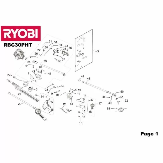 Ryobi RBC30PHT HOLDING TOOLS PBC3043B 5131017834 Spare Part 