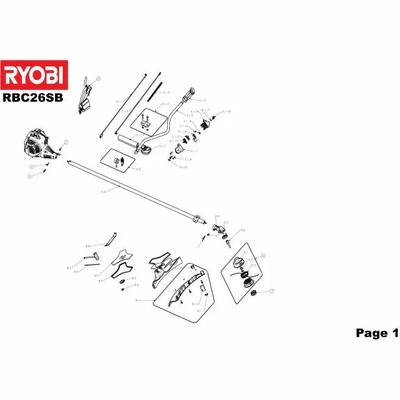 Ryobi RBC26SB wrench 5131001815 Spare Part Type: 5133000925