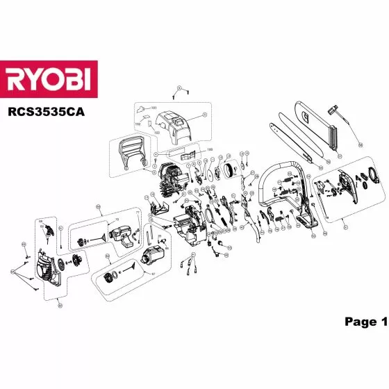 Ryobi RCS3535A CHASSIS HCS3435 Item discontinued Spare Part Type: 5133000042