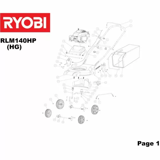 Ryobi RLM140HP HOSE 5131016872 Spare Part Type: 5133001727