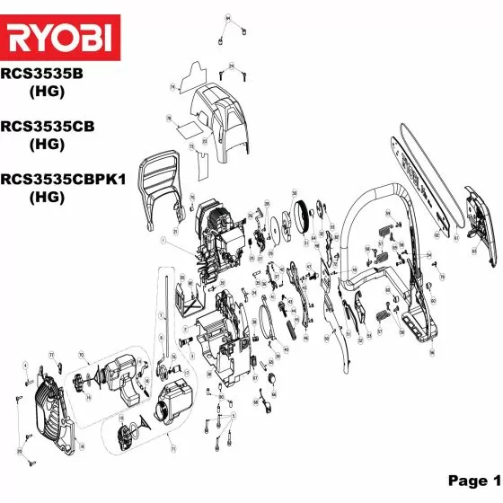 Ryobi RCS3535B SPRING 5131001041 Spare Part Type: 5133001678