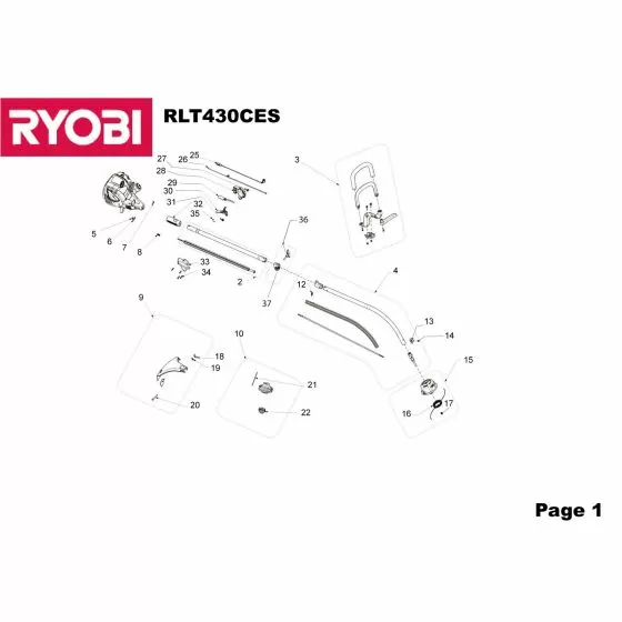 Ryobi RLT430CES GASKET 5131016281 Spare Part 