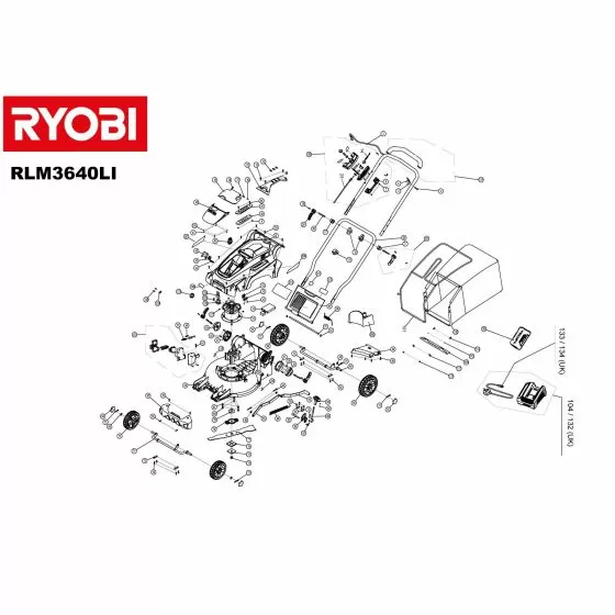 Ryobi RLM3640LI COVER Item discontinued Spare Part Type: 5133000679