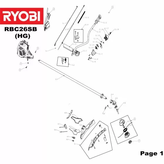 Ryobi RBC26SB CAP WRENCH 5131000880 Spare Part Type: 5133001682