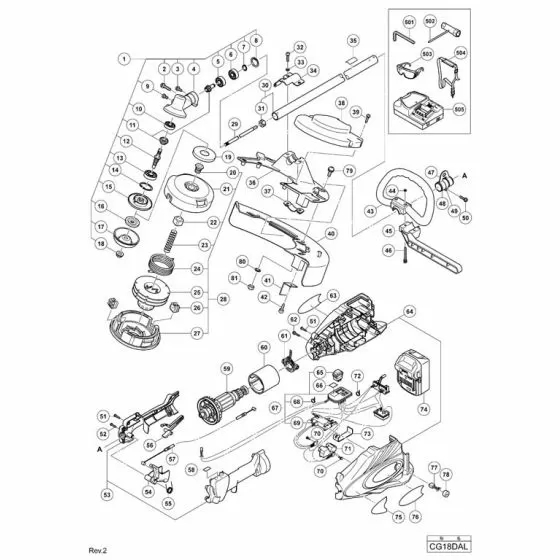 Hitachi CG18DAL Spare Parts List