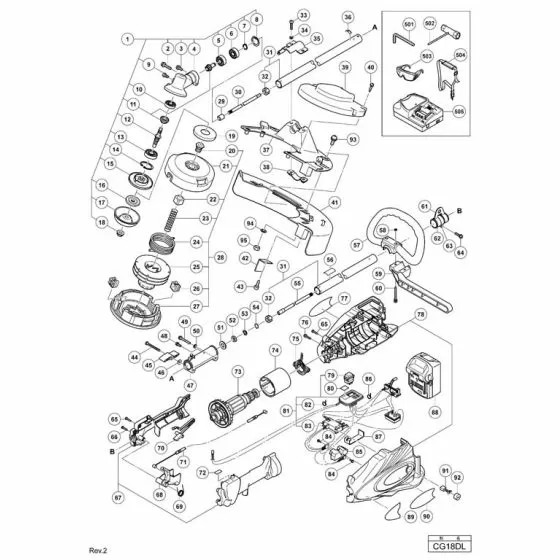 Hitachi CG18DL Spare Parts List