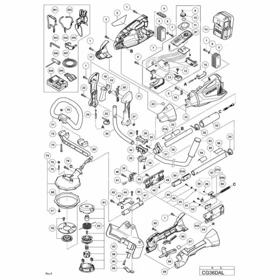 Hitachi CG36DAL Spare Parts List