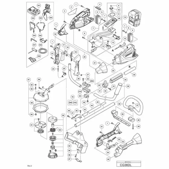Hitachi CG36DL Spare Parts List