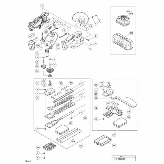 Hitachi CH10DL Spare Parts List
