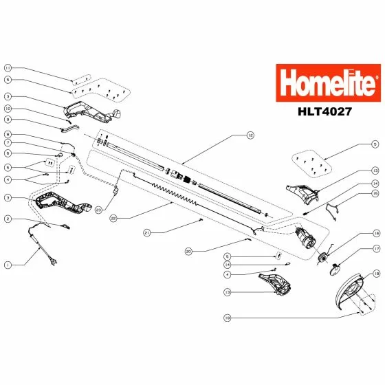 Homelite HLT4027 Spare Parts List Type: 5134000036