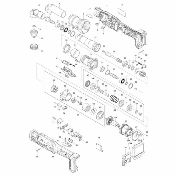 Buy A Makita DFL650FZ *HOUSING SET DFL650F 183A78-5 Spare Part and Fix Your Angle Drill Today