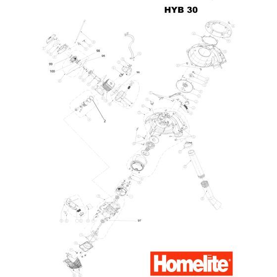 Homelite HYB30 Spare Parts List Type: 1000036207