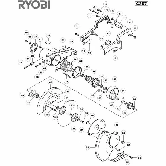 Ryobi C357 Spare Parts List Type: 1000061590