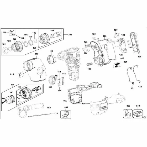 Dewalt D25404K Spare Parts List Type 3