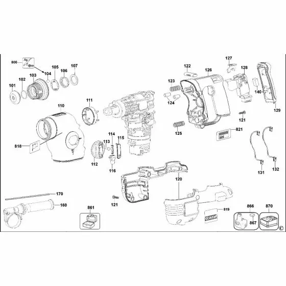 Dewalt D25405K Spare Parts List Type 3