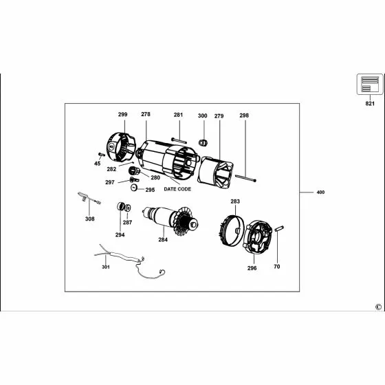 Dewalt D27105 Spare Parts List Type 3