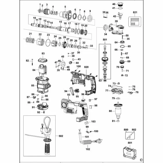 Stanley STHR323K Spare Parts List Type 1