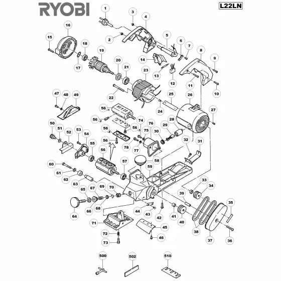 Buy A Ryobi L22LN Spare part or Replacement part for Your Planer and Fix Your Machine Today