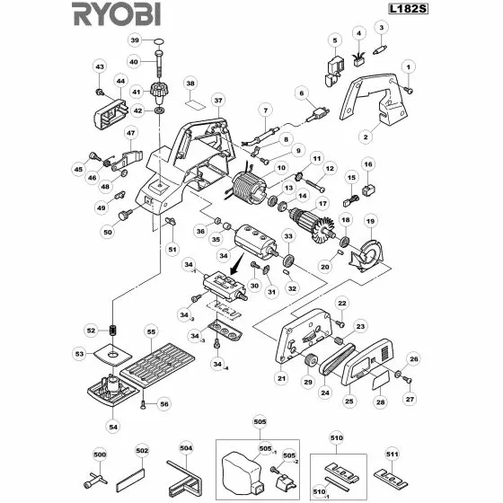 Buy A Ryobi L182STC Spare part or Replacement part for Your Planer and Fix Your Machine Today