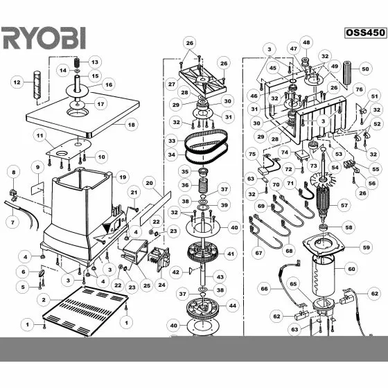 Buy A Ryobi OSS450 Spare part or Replacement part for Your Pruner and Fix Your Machine Today