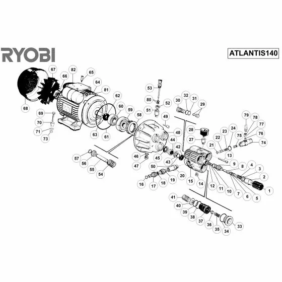 Ryobi ATLANTIS140 Spare Parts List Type: 1000024902