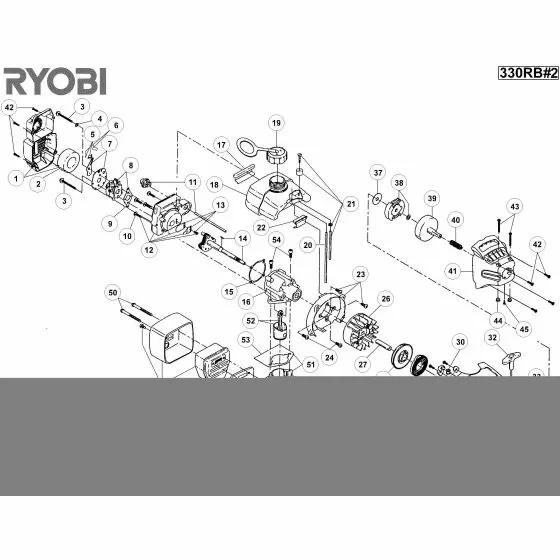 Ryobi 330RB Spare Parts List Type: 21000017486
