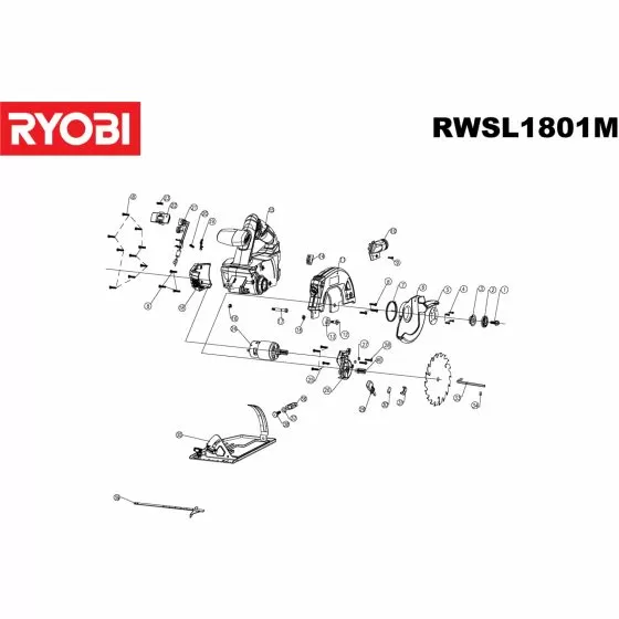 Ryobi RWSL1801M Spare Parts Diagram