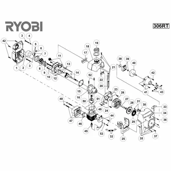 Ryobi 306RT Spare Parts List Type: 1000083890