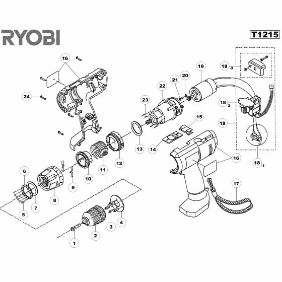 Buy A Ryobi T1215 Spare part or Replacement part for Your battery and Fix Your Machine Today