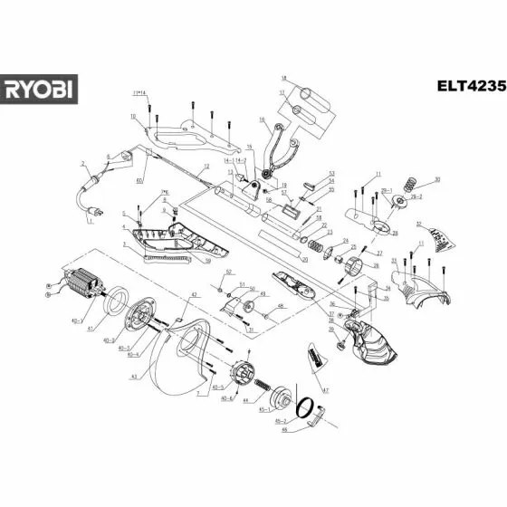 Ryobi ELT4235 CAPACITER LTE3725 Item discontinued Spare Part 