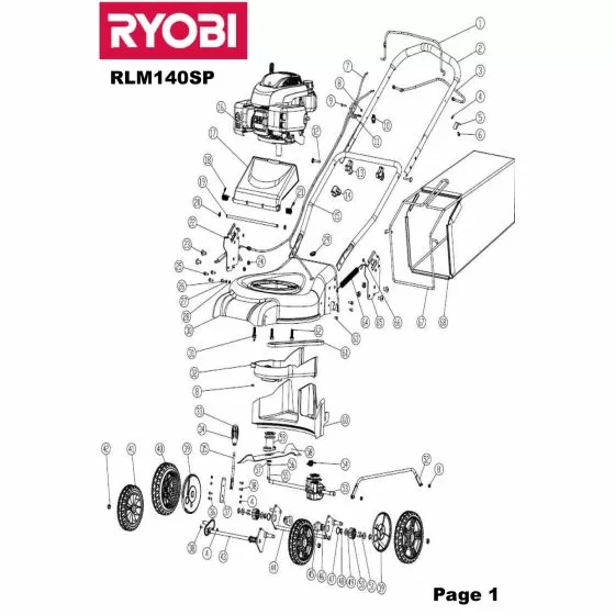 Ryobi RLM140SP Spare Part List