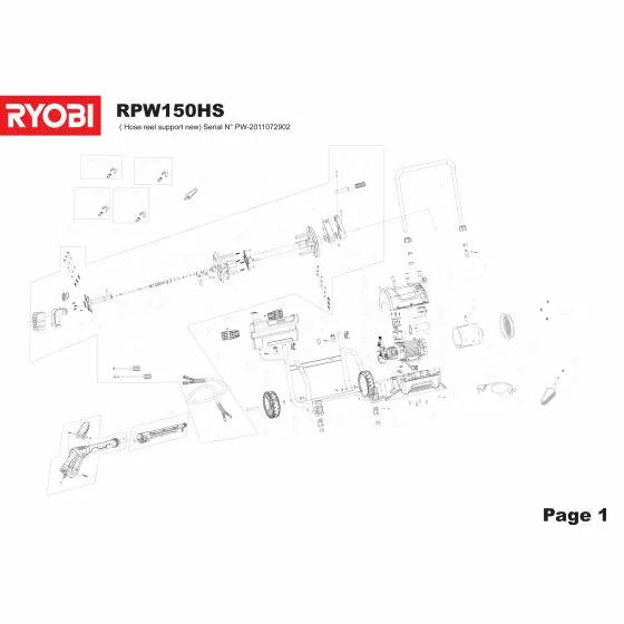 Ryobi RPW150HS Type 2 Spare Parts List