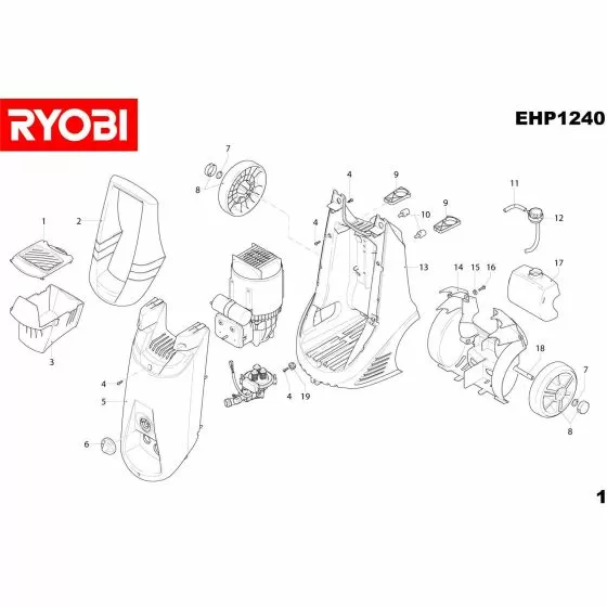 Ryobi EHP1240 Spare Parts List Type: 15133000879