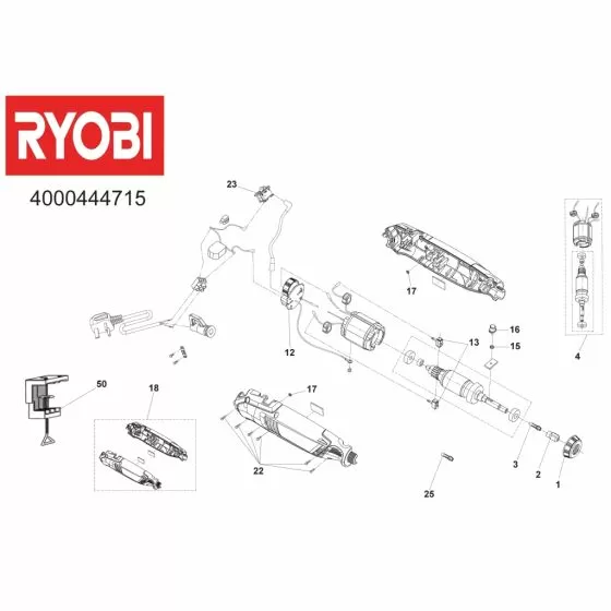 Ryobi EHT150V150W Spare Parts List Serial No: 4000444715