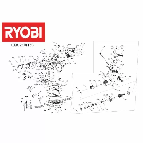 Ryobi EMS210L CARBON BRUSH 5131039243 Spare Part Serial No: 4000462050