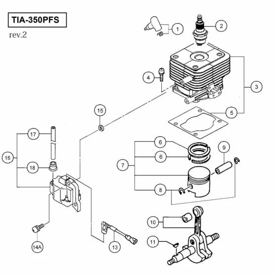 Tanaka TIA-350PFS Spare Parts List
