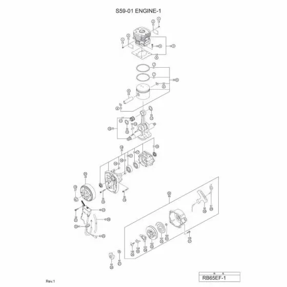 Hitachi RB65EF Spare Parts List