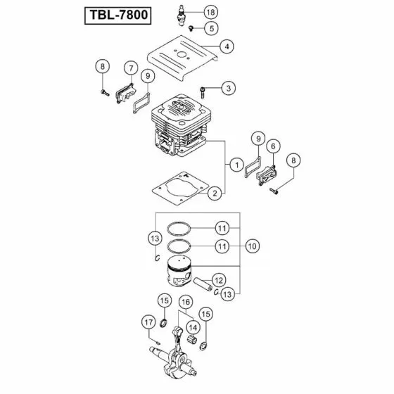 Tanaka TBL-7800 Spare Parts List