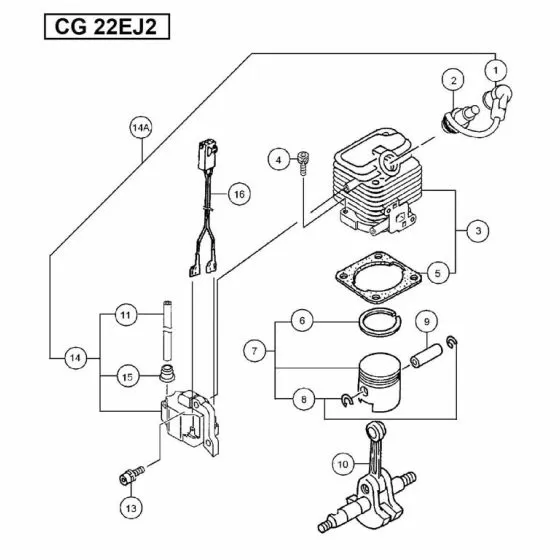 Hitachi CG22EJ2 Spare Parts List