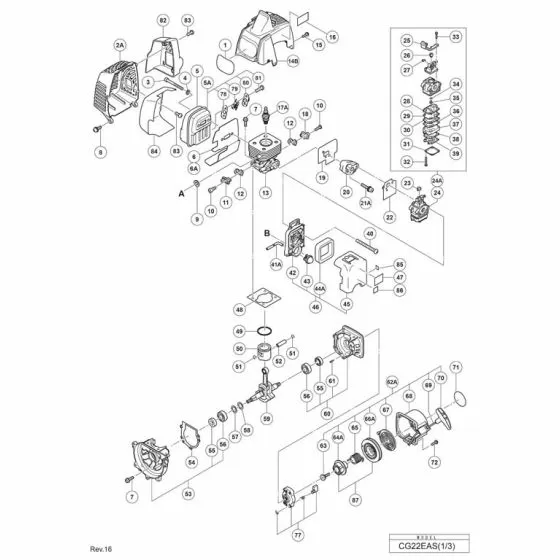Hitachi CG22EAS Spare Parts List