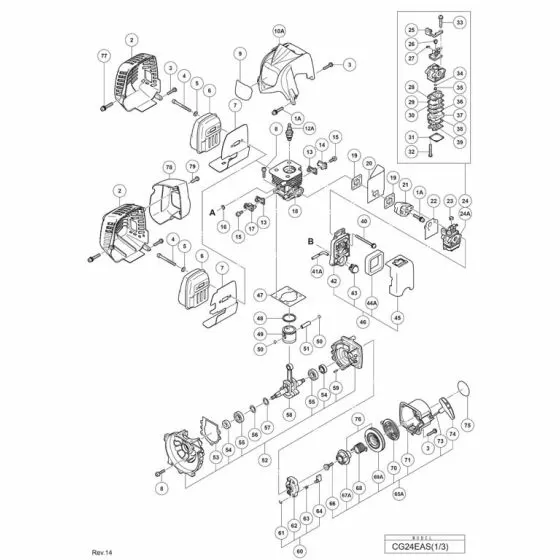 Hitachi CG24EAS Spare Parts List
