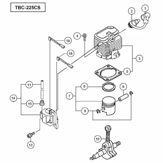 Tanaka TBC-225CS Spare Parts List